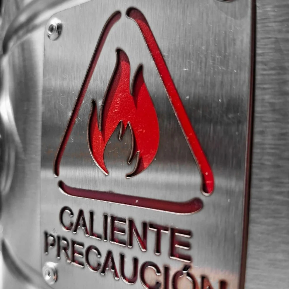 Placa de seguridad Caliente Precaución del barril Grande Carnivore